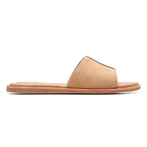 Clarks Damen Karsea Mule Slide Sandal, Light Tan Suede, 36 EU von Clarks