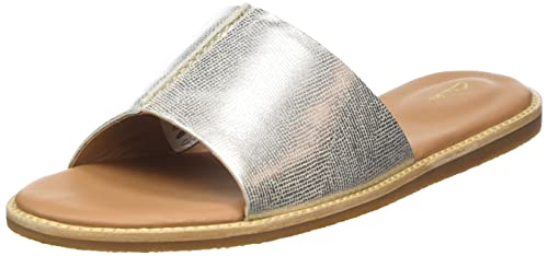 Clarks Damen Karsea Mule Slide Sandal, Silver Metallic, 37.5 EU von Clarks