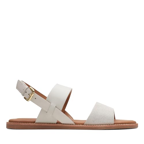 Clarks Damen Karsea Strap Sandal, White Combi, 36 EU von Clarks