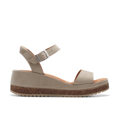 Clarks Damen Kassanda Lily Sandale, Stone Nubuck, 40 EU Clarks Damen Kassanda Lily Sandale, Stone Nubuck, 40 EU von Clarks