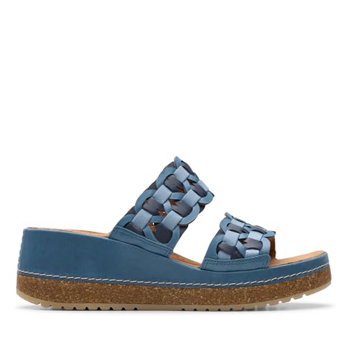 Clarks Damen Kassanda Mule Sandalia, Blue Combi, 38 EU von Clarks