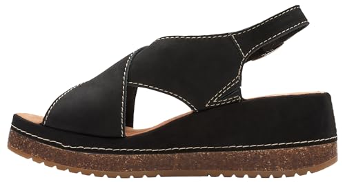 Clarks Damen Kassanda Step Sandale, Black Nubuck, 36 EU von Clarks