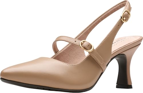 Clarks Damen Kataleyna Ruby Pump, Warmes, beigefarbenes Leder, 38.5 EU von Clarks