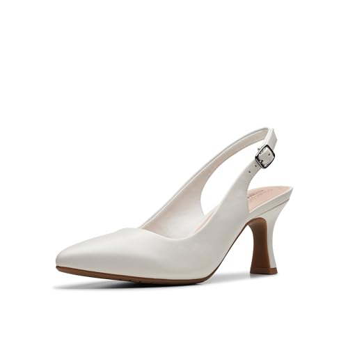 Clarks Damen Kataleyna Step Pump, Aus weißem Leder., 41.5 EU Clarks Damen Kataleyna Step Pump, Aus weißem Leder., 41.5 EU von Clarks