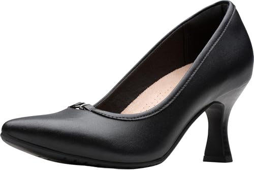 Clarks Damen Kataleyna West Pump, Schwarz Leder, 42.5 EU von Clarks