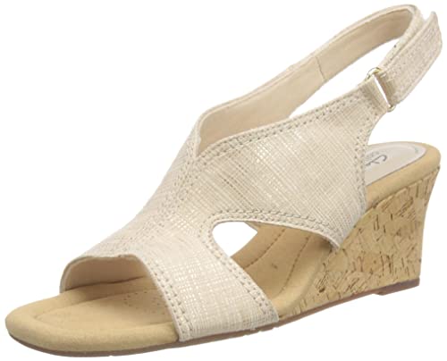 Clarks Damen Kyarra Aster Keilsandale, Sand Metallic, 37 EU von Clarks