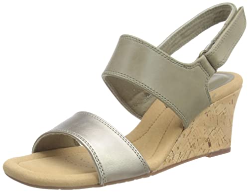 Clarks Damen Kyarra Faye Sandal, Olive Leather, 36 EU von Clarks