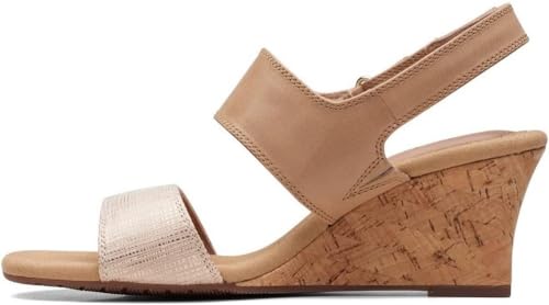 Clarks Damen Kyarra Faye Sandal, Warm Beige Lea, 37.5 EU von Clarks