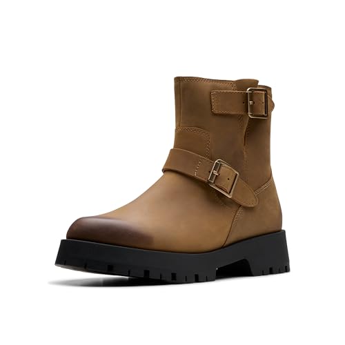 Clarks Damen Ledwick Haley Mode-Stiefel, Dark Sand Oily, 40.5 EU von Clarks
