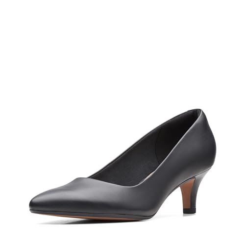 Clarks Damen Linvale Jerica Pumps, schwarzes Leder, 41 EU Weit von Clarks