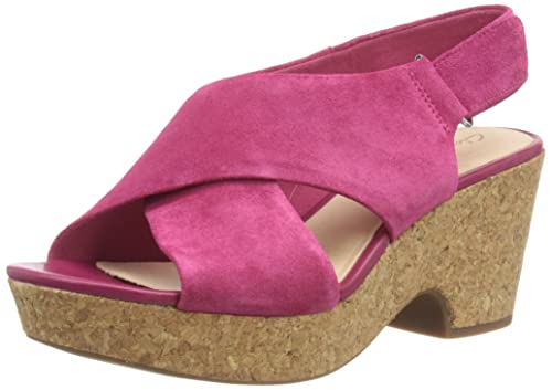 Clarks Damen Maritsa Lara Slingback Sandalen, Pink (Fuchsia Suede Fuchsia Suede), 37 EU von Clarks