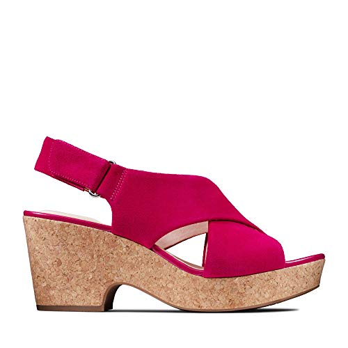 Clarks Damen Maritsa Lara Slingback Sandalen, Pink (Fuchsia Suede Fuchsia Suede), 38 EU von Clarks