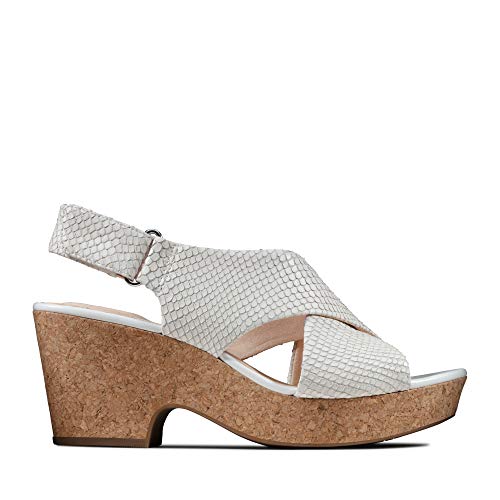 Clarks Damen Maritsa Lara Slingback Sandalen, Weiß (White Snake White Snake), 41.5 EU von Clarks