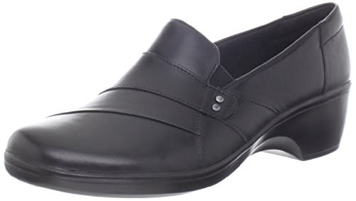 Clarks Damen May Marigold Slipper, schwarzes Leder, 38 EU von Clarks