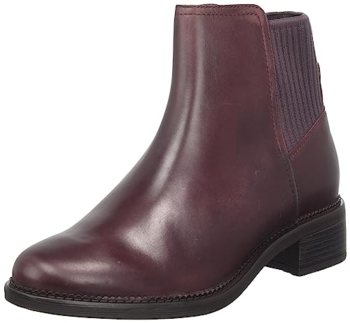 Clarks Damen Maye Palm Chelsea-Stiefel, Bordeaux Leather, 35 EU von Clarks