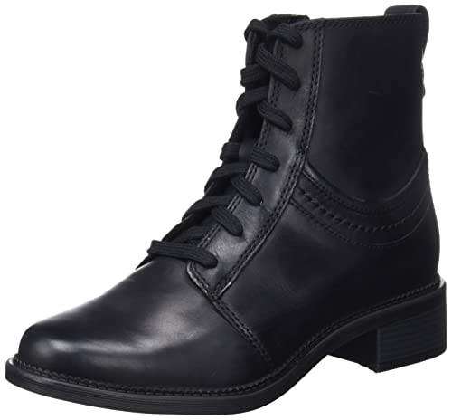 Clarks Damen Maye Step Fashion Boot, Black Leather, 41.5 EU von Clarks