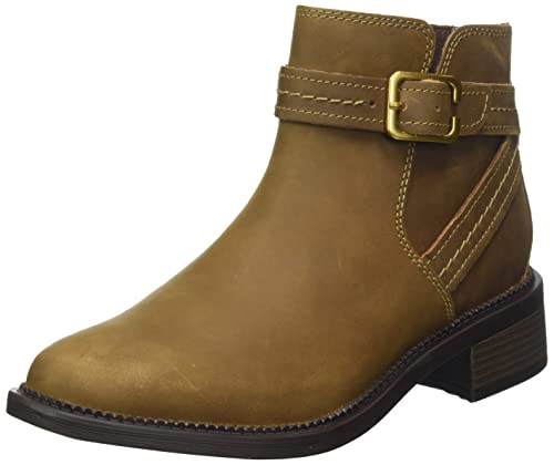 Clarks Damen Maye Strap Chelsea Boot, Dark Tan Lea, 37.5 EU von Clarks