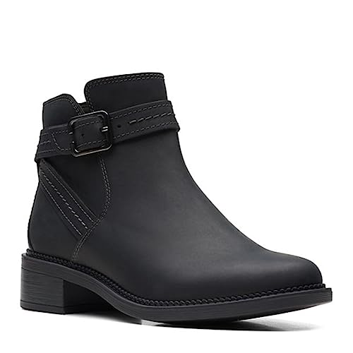 Clarks Damen Maye Strap Stiefelette, Black Leat, 40 EU von Clarks