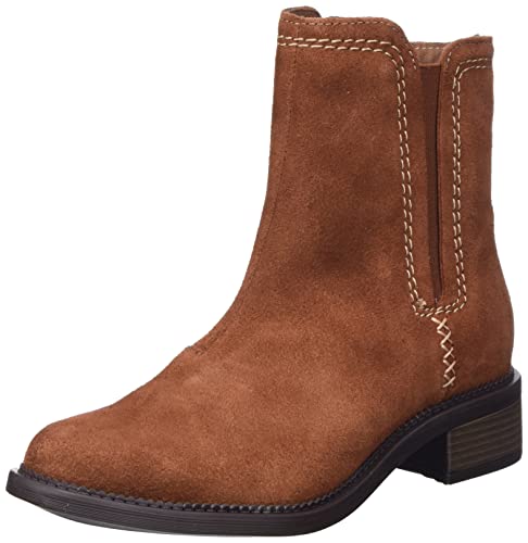 Clarks Damen Maye Zip Fashion Boot, Dark Tan Suede, 35.5 EU von Clarks