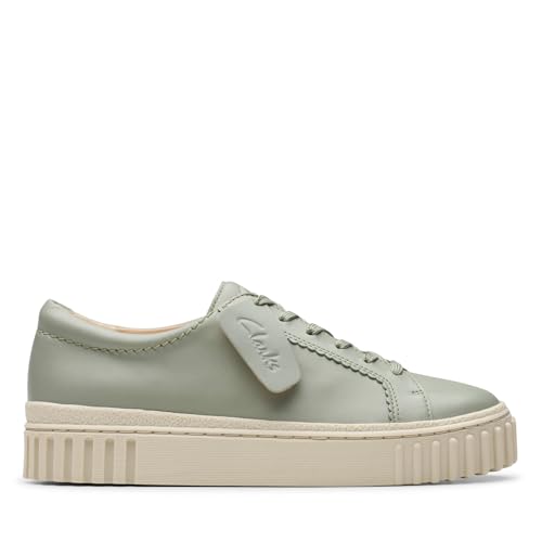 Clarks Damen Mayhill Walk Sneaker, Light Green Lea, 39.5 EU von Clarks