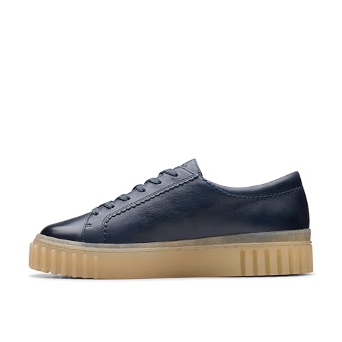 Clarks Damen Mayhill Walk Sneaker, Navy Leather, 41 EU von Clarks