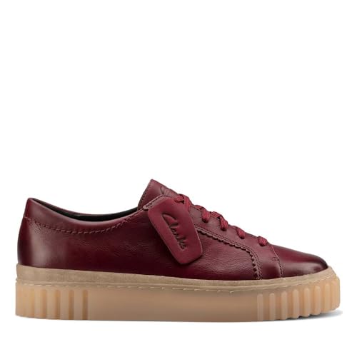 Clarks Damen Mayhill Walk Sneaker, burgunderrotes Leder, 40 EU von Clarks