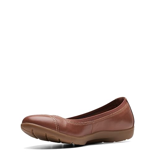 Clarks Damen Meadow Opal Ballerinas, Hellbraunes Leder, 39.5 EU Schmal von Clarks