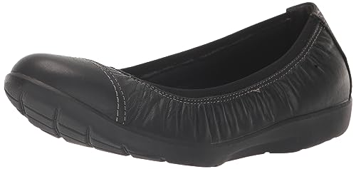 Clarks Damen Meadow Opal Ballerinas, Schwarz Leder, 41 EU Weit von Clarks
