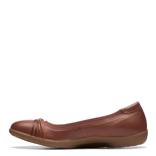 Clarks Damen Meadow Rae Ballerinas, Hellbraunes Leder, 37 EU von Clarks