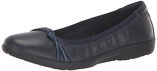 Clarks Damen Meadow Rae Ballerinas, Marineblaues Leder, 39 EU von Clarks
