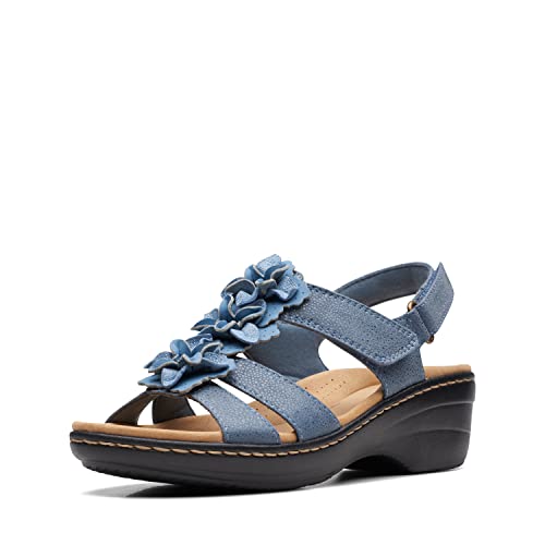 Clarks Damen Merliah Sheryl Sandale mit Absatz, Blue Interest, 39 EU von Clarks