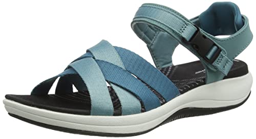 Clarks Damen Mira Tide Sandale, Teal Combi, 38 EU von Clarks