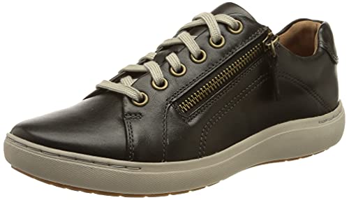 Clarks Damen Nalle Lace Sneaker, Black Leather, 35.5 EU von Clarks