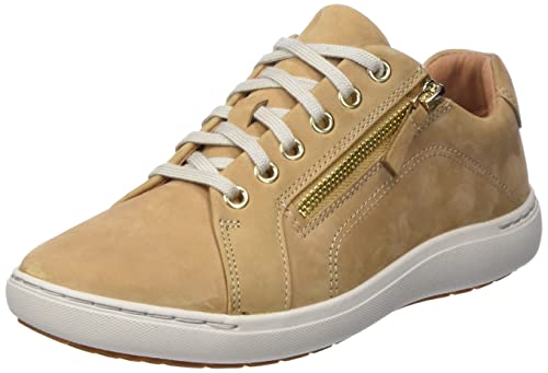 Clarks Damen Nalle Lace Sneaker, Camel Nubuck, 39 EU von Clarks