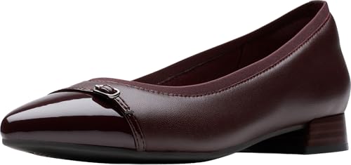 Clarks Damen Natalyn Dusk Ballerinas, Merlot-Leder, 7.5 Wide von Clarks