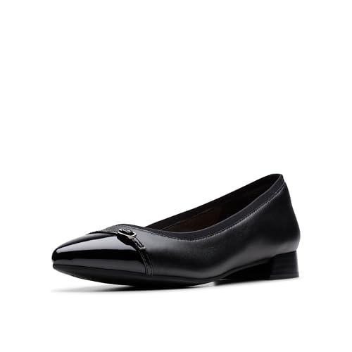 Clarks Damen Natalyn Dusk Ballerinas, Schwarz Leder, 8 Wide von Clarks