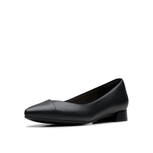 Clarks Women's Natalyn Wish Ballet Flat, Schwarz Leder, 38.5 EU von Clarks