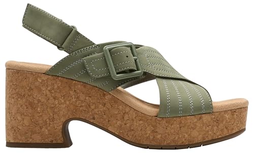 Clarks Damen Nerisa West Sandale, Sage Nubuck, 35.5 EU von Clarks
