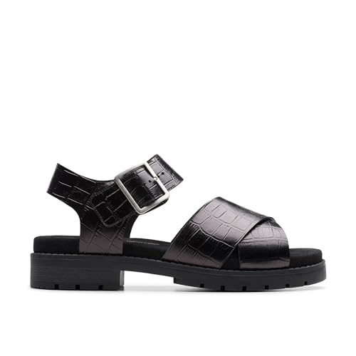 Clarks Women's Orinoco Cross Sandal, Schwarz, 39 EU von Clarks