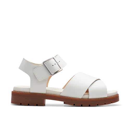 Clarks Damen Orinoco Kreuz Sandale, Off White Lea, 35.5 EU von Clarks