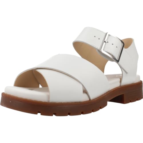 Clarks Damen Orinoco Kreuz Sandale, Off White Lea, 37 EU von Clarks