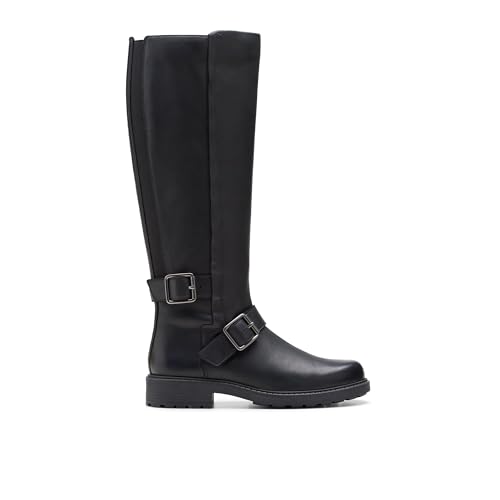 Clarks Damen Orinoco2 Tall Mode-Stiefel, Black Leather, 38.5 EU von Clarks