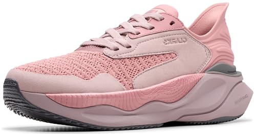 Clarks Damen Pace Sneaker, Dusty Rose Combi Textile, 6 Wide von Clarks