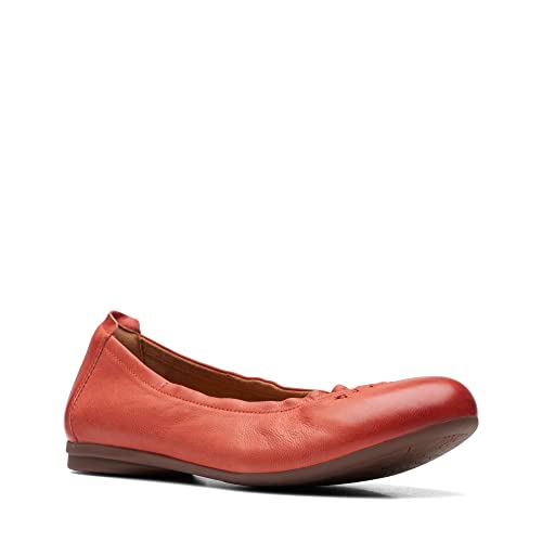 Clarks Women's Rena Hop Ballet Flat, Grenadine Leather, 40 EU von Clarks