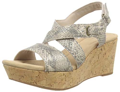 Clarks Damen Rose Way Sandal, Beige Metallic, 36 EU von Clarks