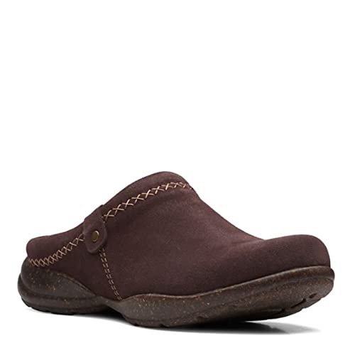 Clarks Damen Roseville Echo Holzschuh, Dunkelbraunes Wildleder, 42 EU von Clarks