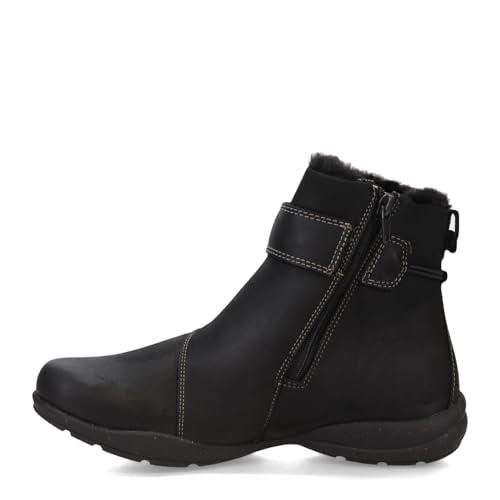 Clarks Damen Roseville Stiefel Warm Gefüttert Wasserdicht Stiefelette, Schwarz Leder, 39.5 EU Weit von Clarks