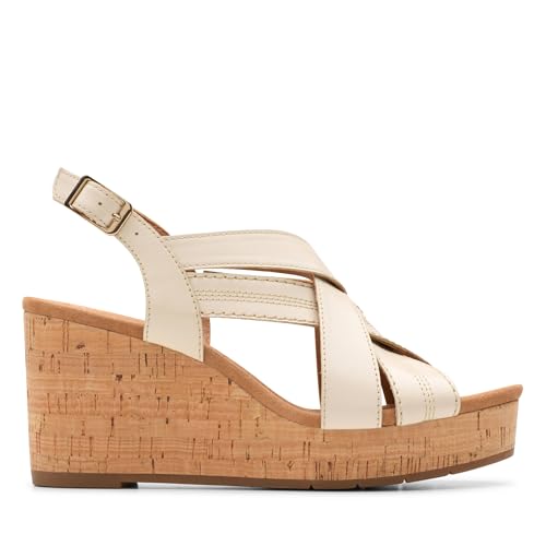 Clarks Damen Sabina Sling Sandale, Cream Leather, 42 EU Clarks Damen Sabina Sling Sandale, Cream Leather, 42 EU von Clarks