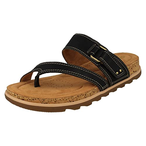Clarks Damen-Sandalen mit Riemchen, Zehensteg, Keilabsatz, Yacht, Strand, Schwarz , 40 EU Clarks Damen-Sandalen mit Riemchen, Zehensteg, Keilabsatz, Yacht, Strand, Schwarz , 40 EU von Clarks