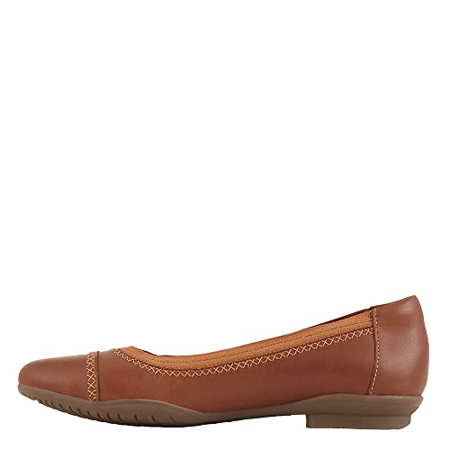 Clarks Damen Sara Bay Ballerinas, Karamellleder, 38 EU Weit von Clarks